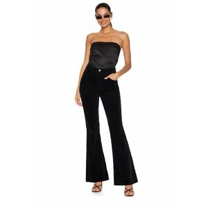 Citizens of Humanity CoH Angie Flared Velvet High Rise Pants Black Pinstripe 30